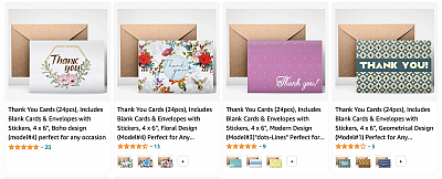 Amazon Thank you cards